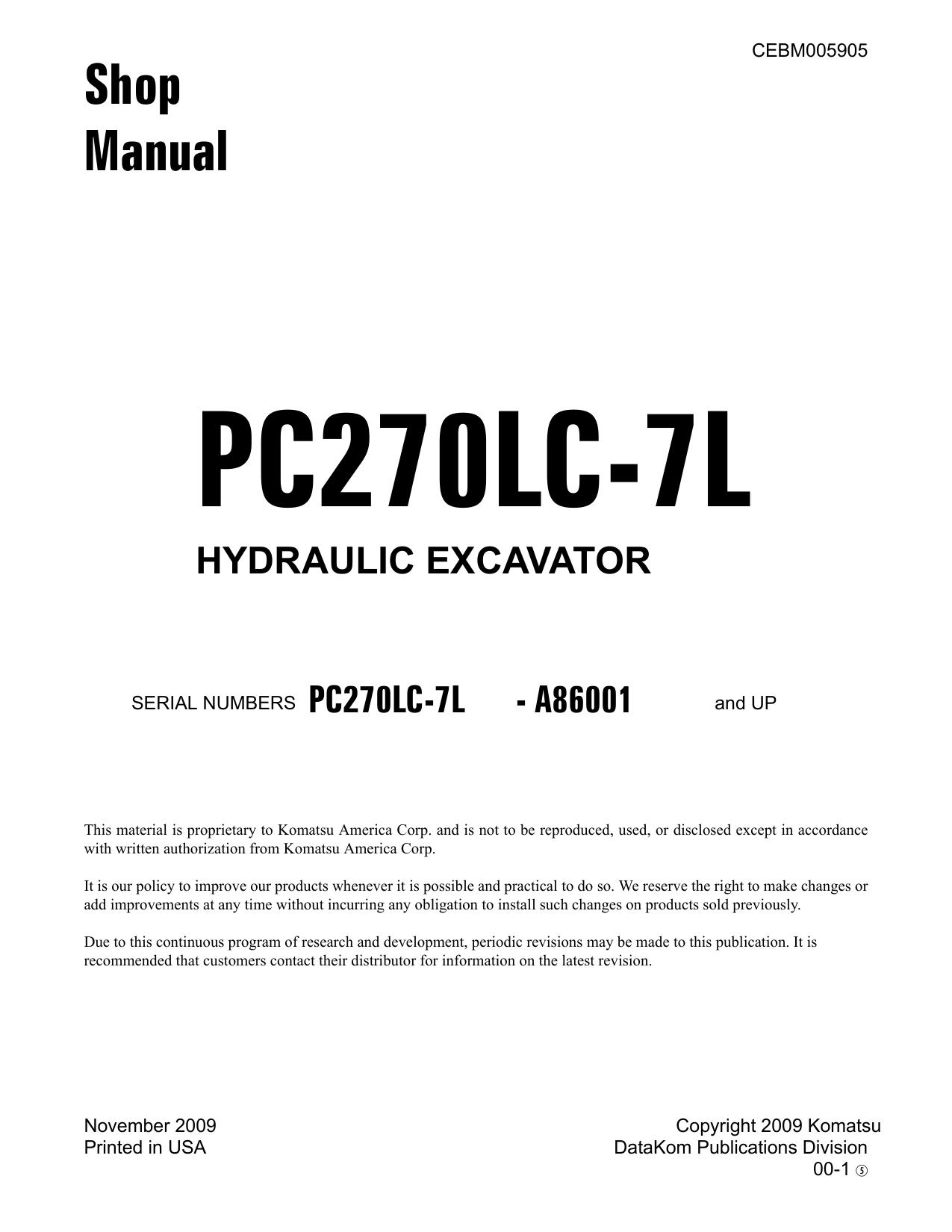 PC270LC-7L Shop Manual